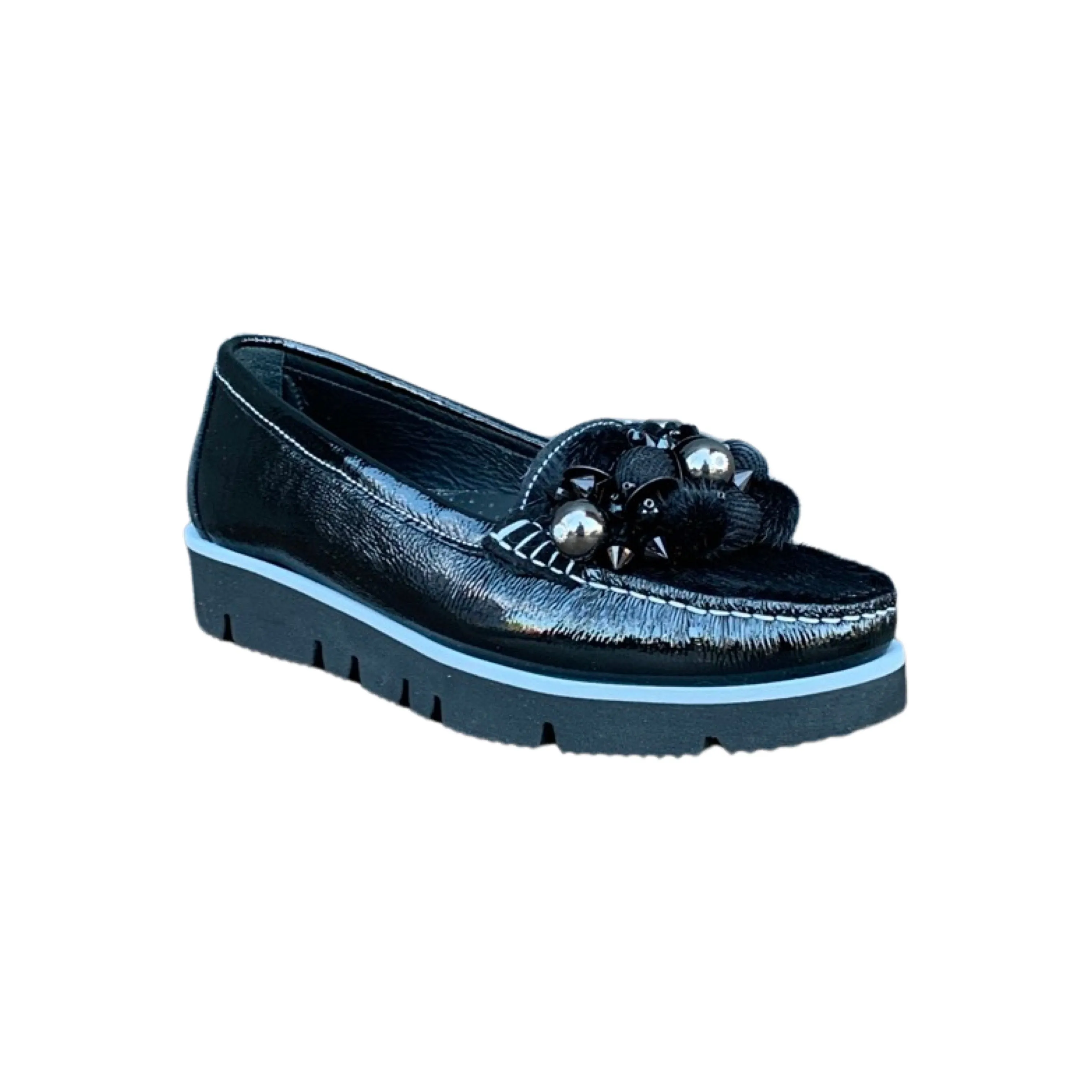 1222 Black Leather Loafer