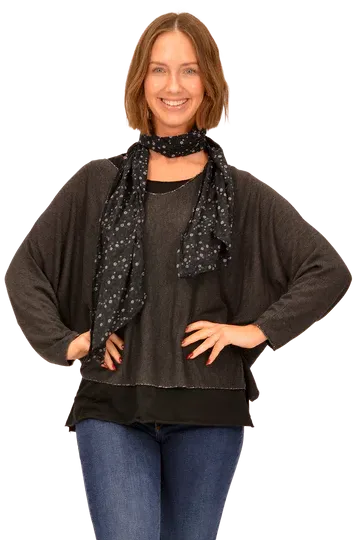 2 PC Tunic w/ Floral Scarf