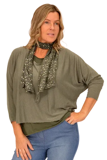 2 PC Tunic w/ Floral Scarf