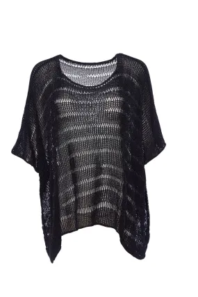 24199- Naya Loose Weave Square Knit- Black