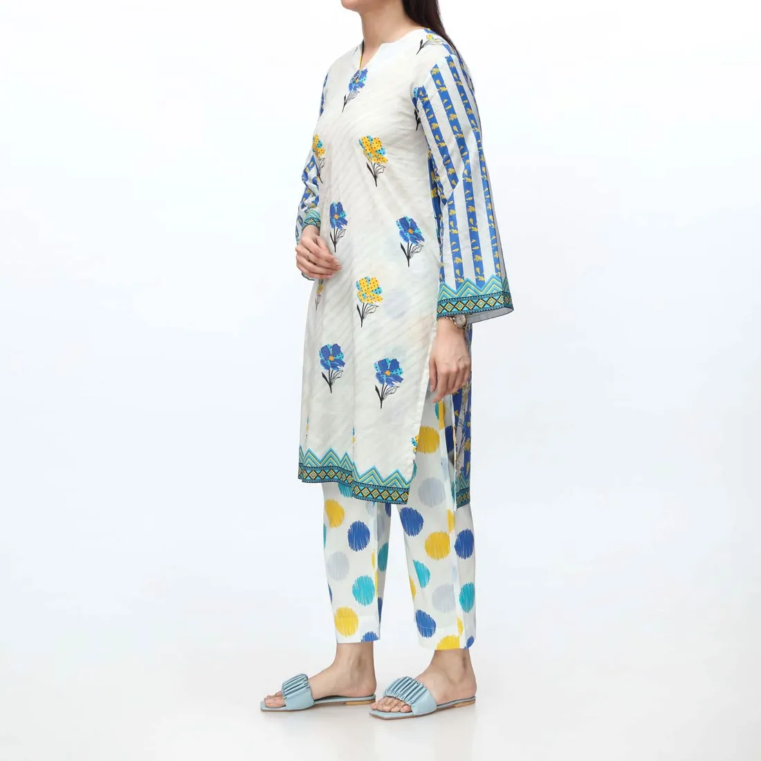 2PC- Digital Printed Cambric Suit PS4259