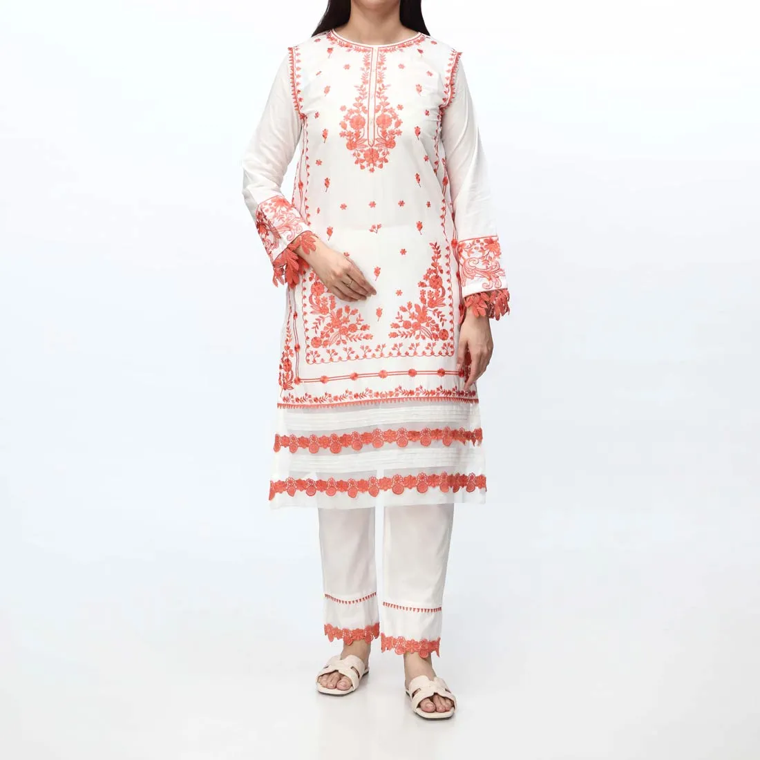 2PC- Embroidered Cambric Suit PS4083