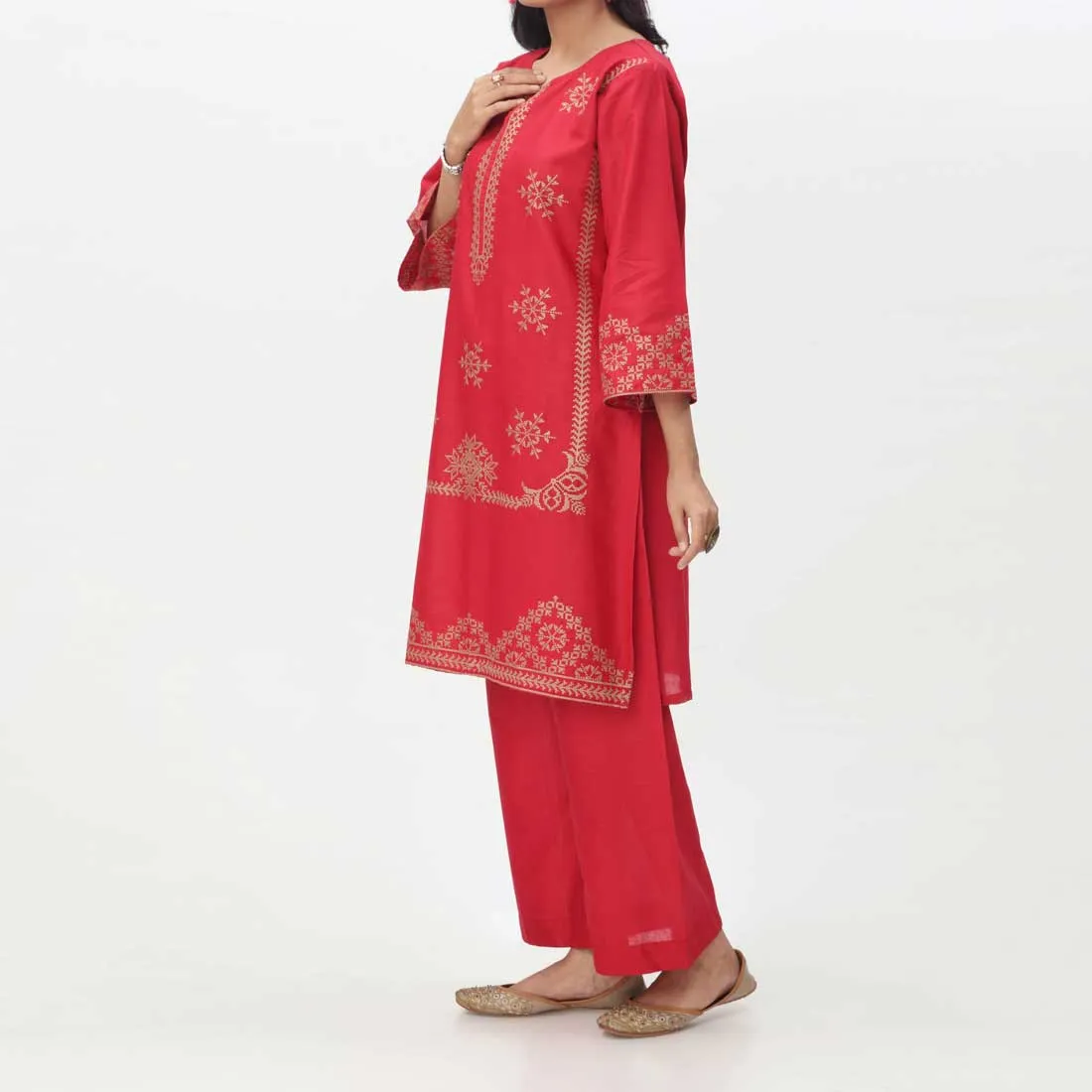 2PC- Embroidered Cambric Suit PS4265