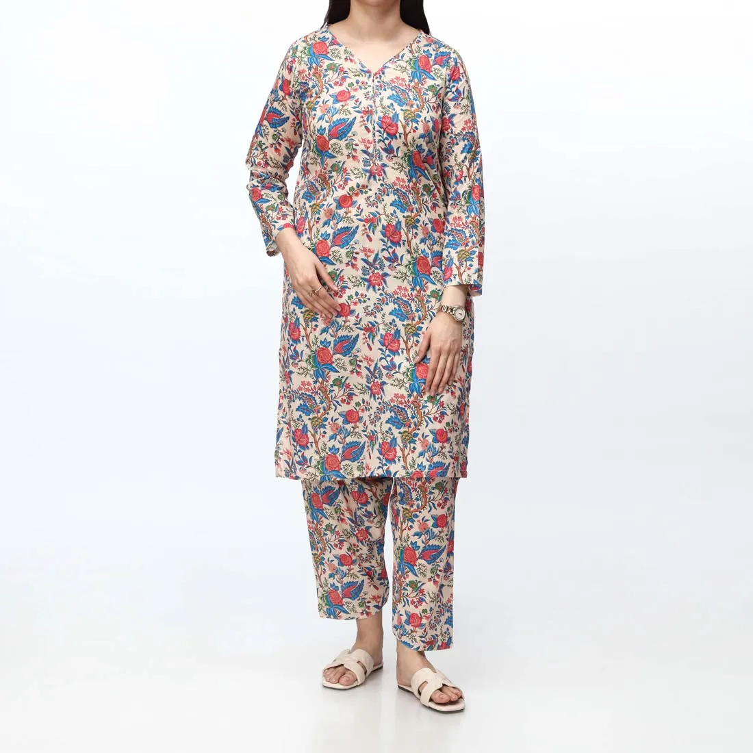 2PC- Unstitched Digital Printed Lawn Suit PS4844