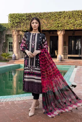 3-Pc Qaus C-Prints Printed Lawn Suit With Chiffon Dupatta QBW22-06-S