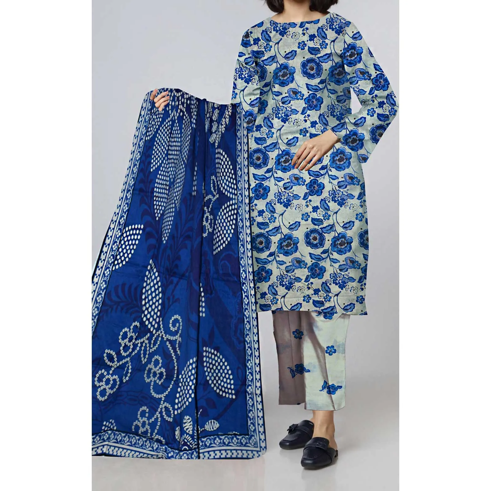 3PC- Unstitched Digital Printed Lawn Suit PS4675