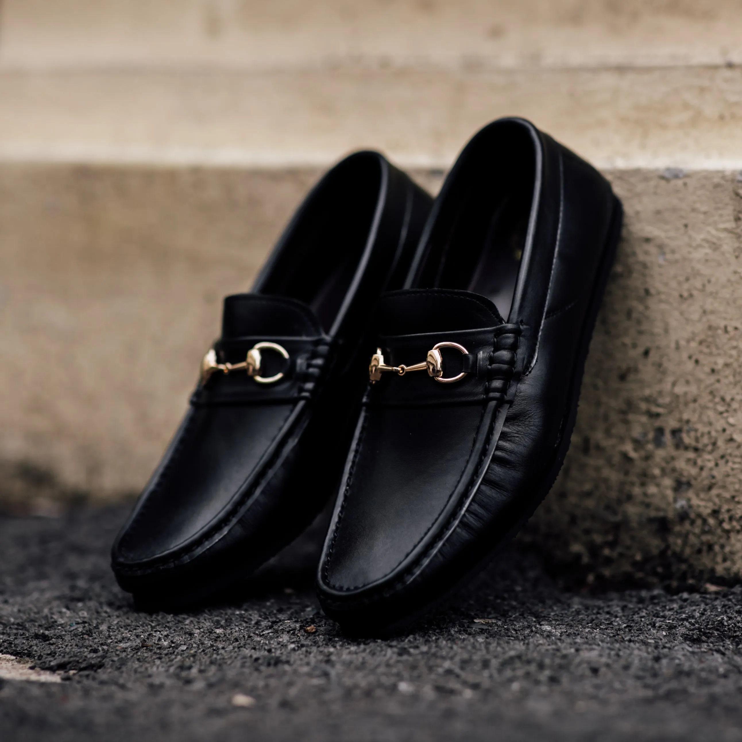 702-3 Arcobareno Classic Horsebit Loafer Matt Black