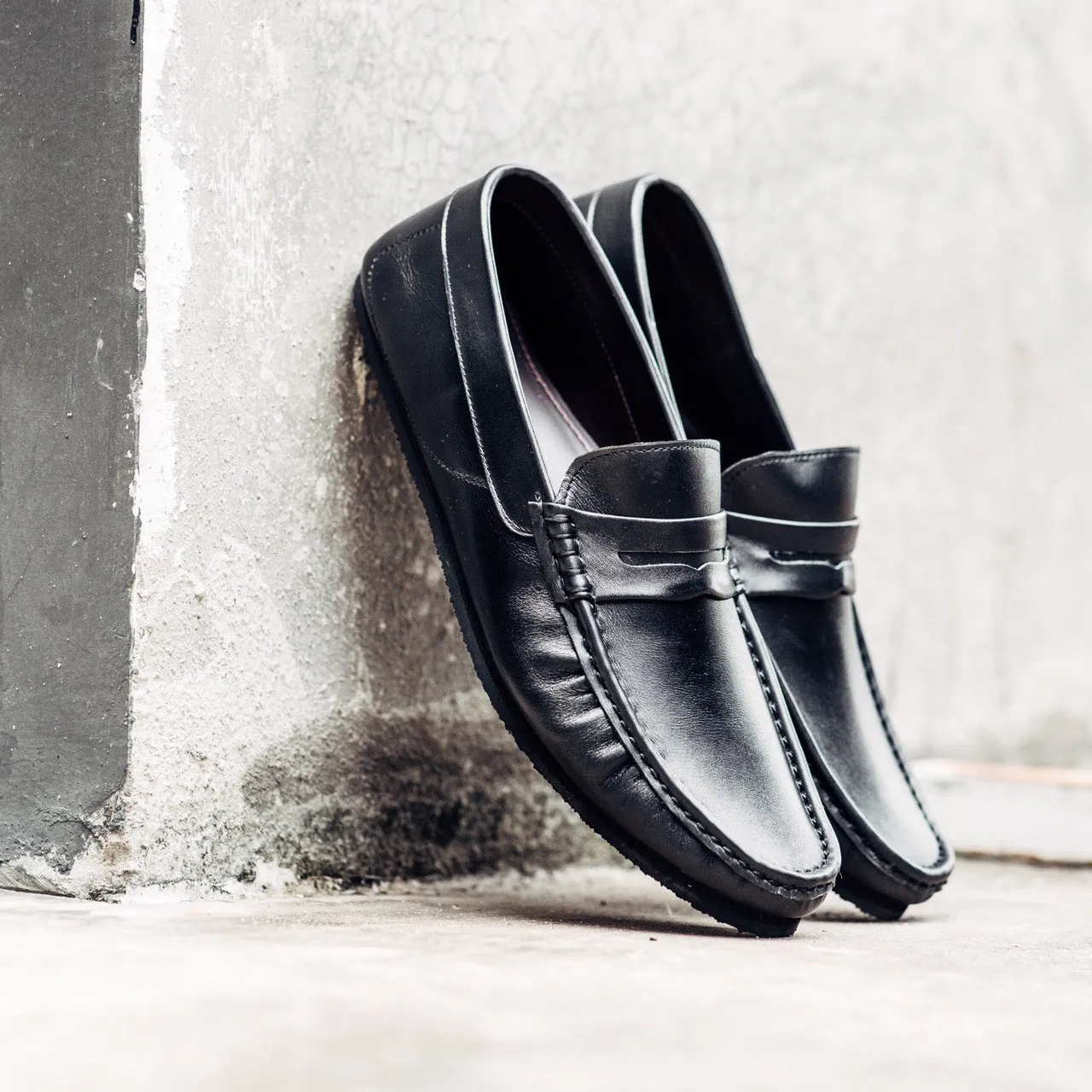 823 Arcobareno Classic Penny Loafer Matt Black