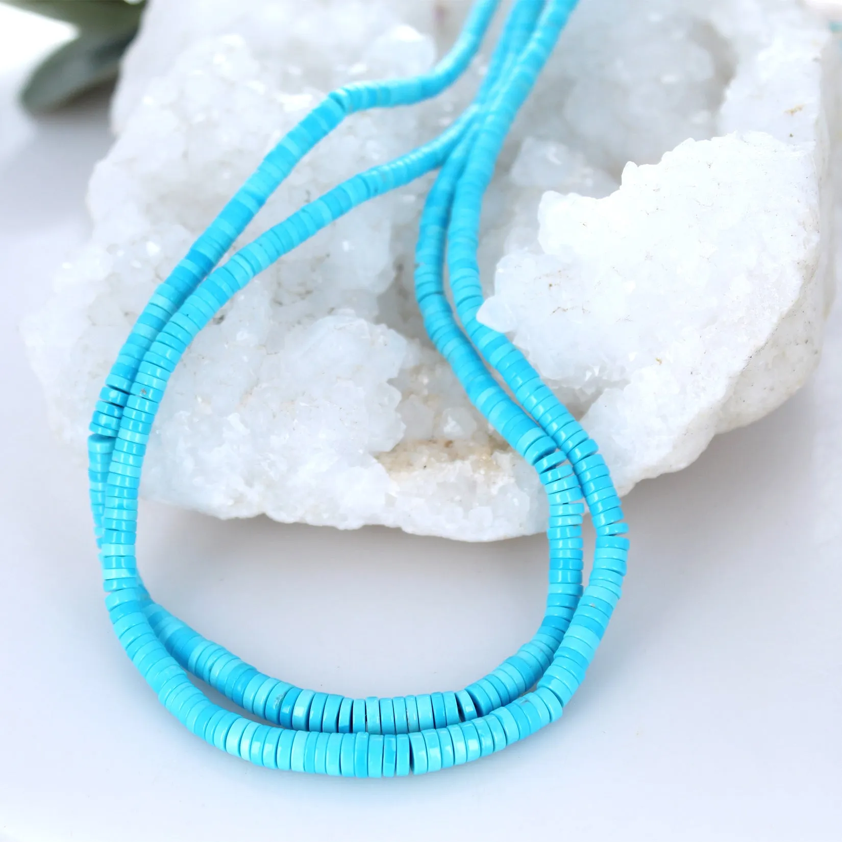 AAA SLEEPING BEAUTY Turquoise Beads Heshi Graduated 3-5mm 19.5