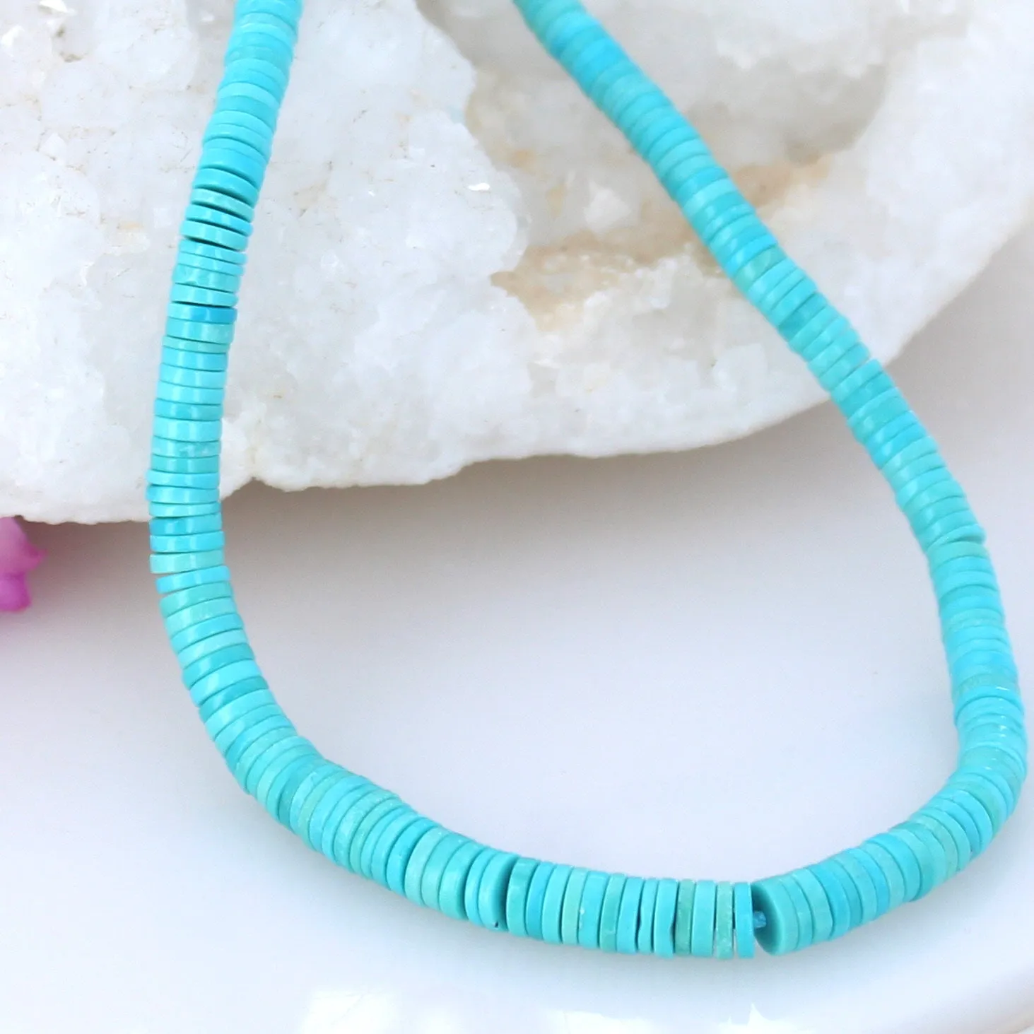 AAA SLEEPING BEAUTY Turquoise Beads Heshi Graduated 3.5-6mm 18