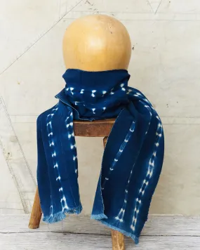 African Indigo Textile Resist Dye Scarf no. 16