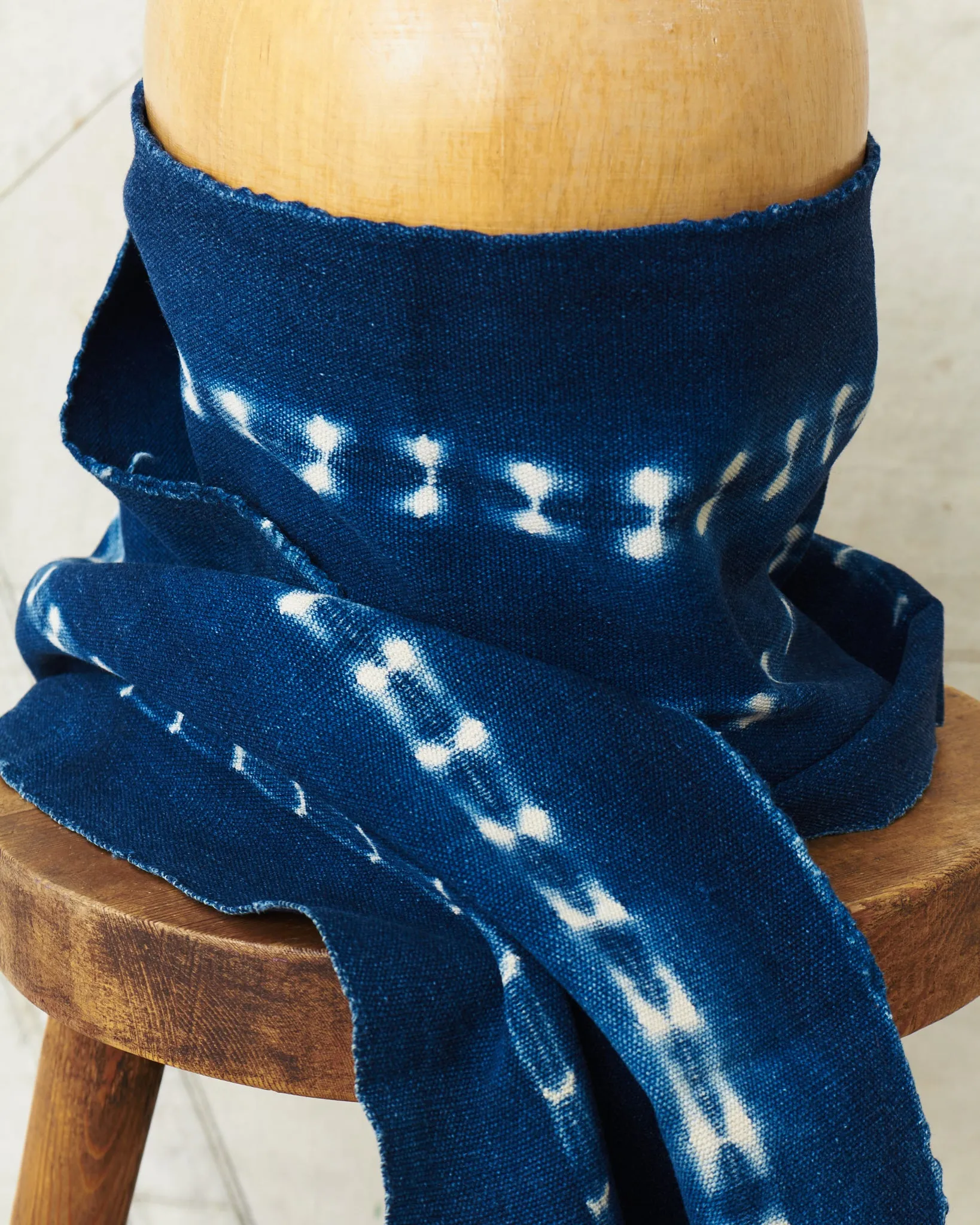 African Indigo Textile Resist Dye Scarf no. 16