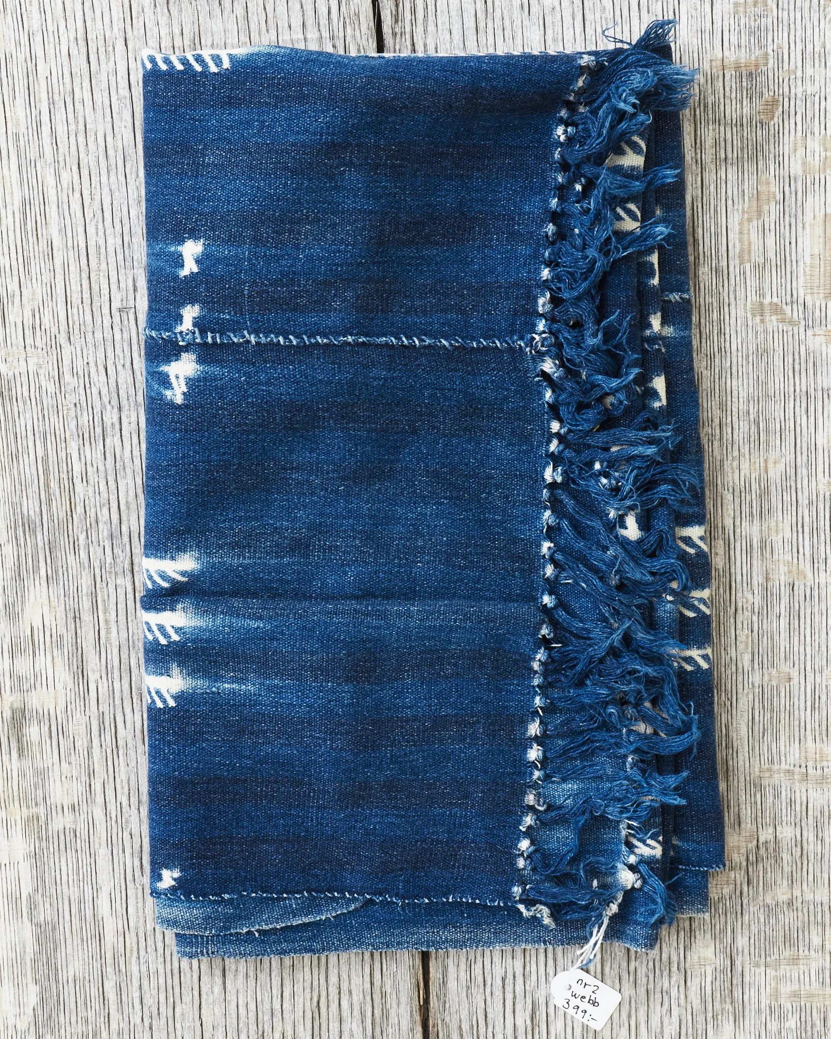 African Indigo Textile Resist Dye Scarf no. 2