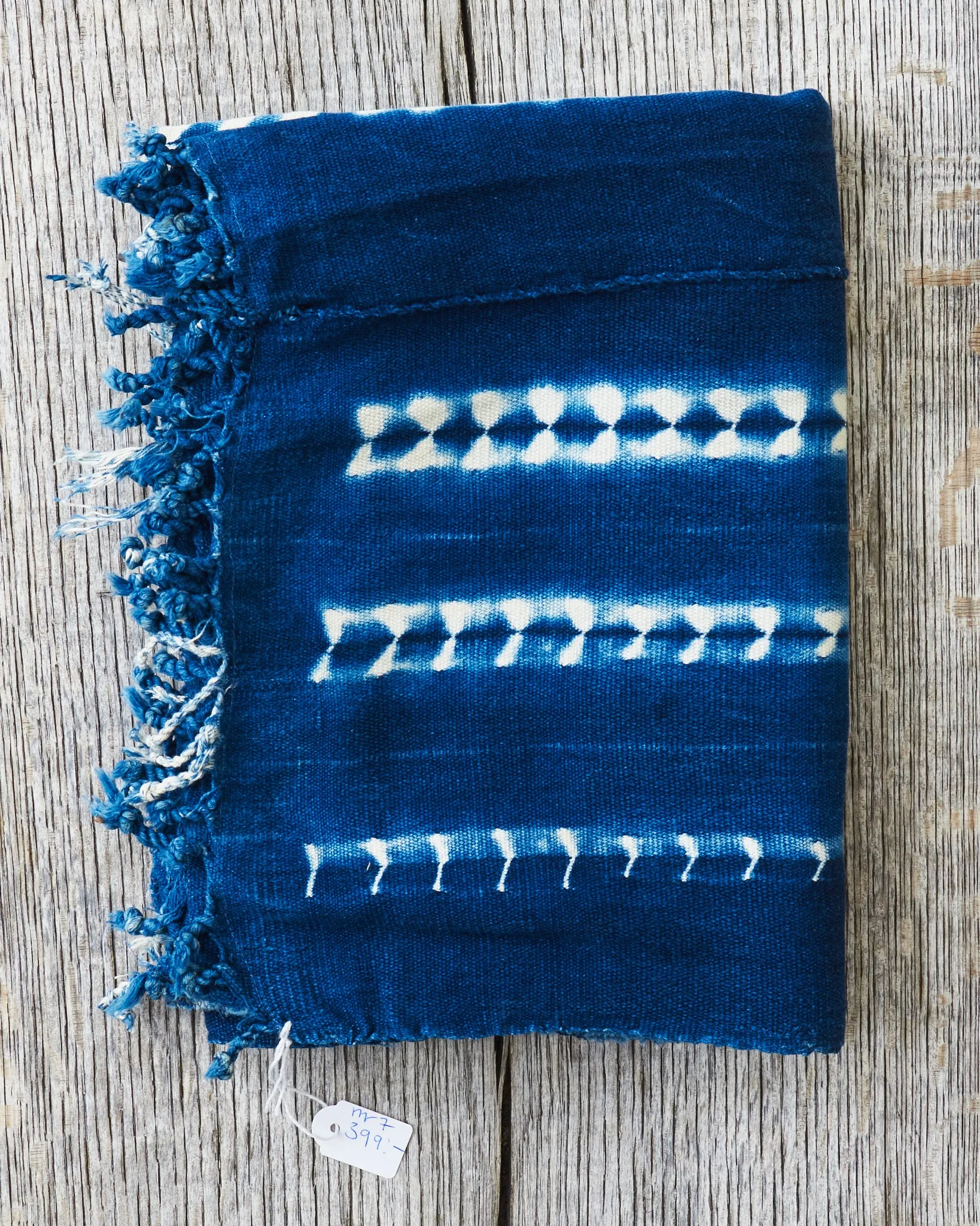 African Indigo Textile Resist Dye Scarf no. 5