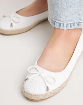 Arielle Broderie Ballerina Espadrille Wide E Fit