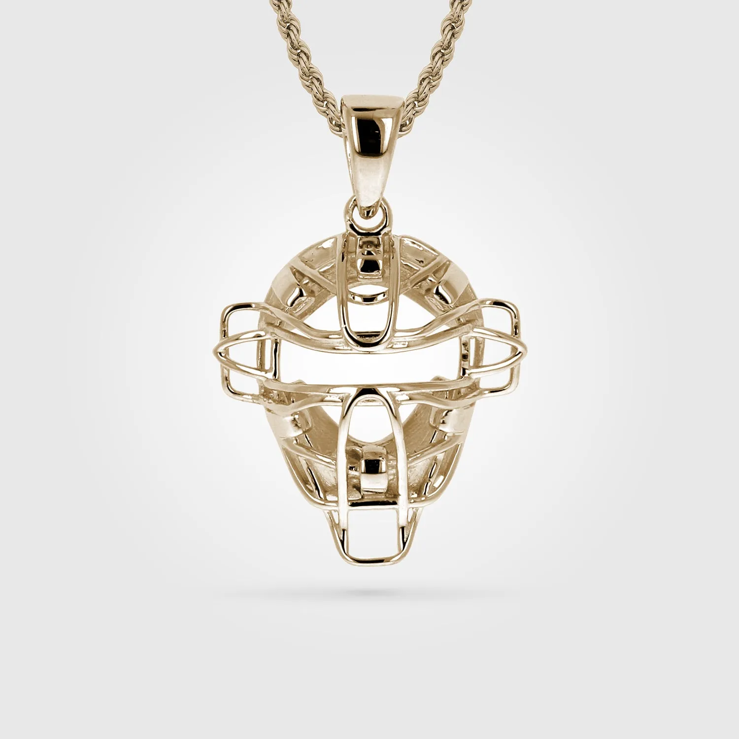 Baseball Catchers Mask Necklace | Gold