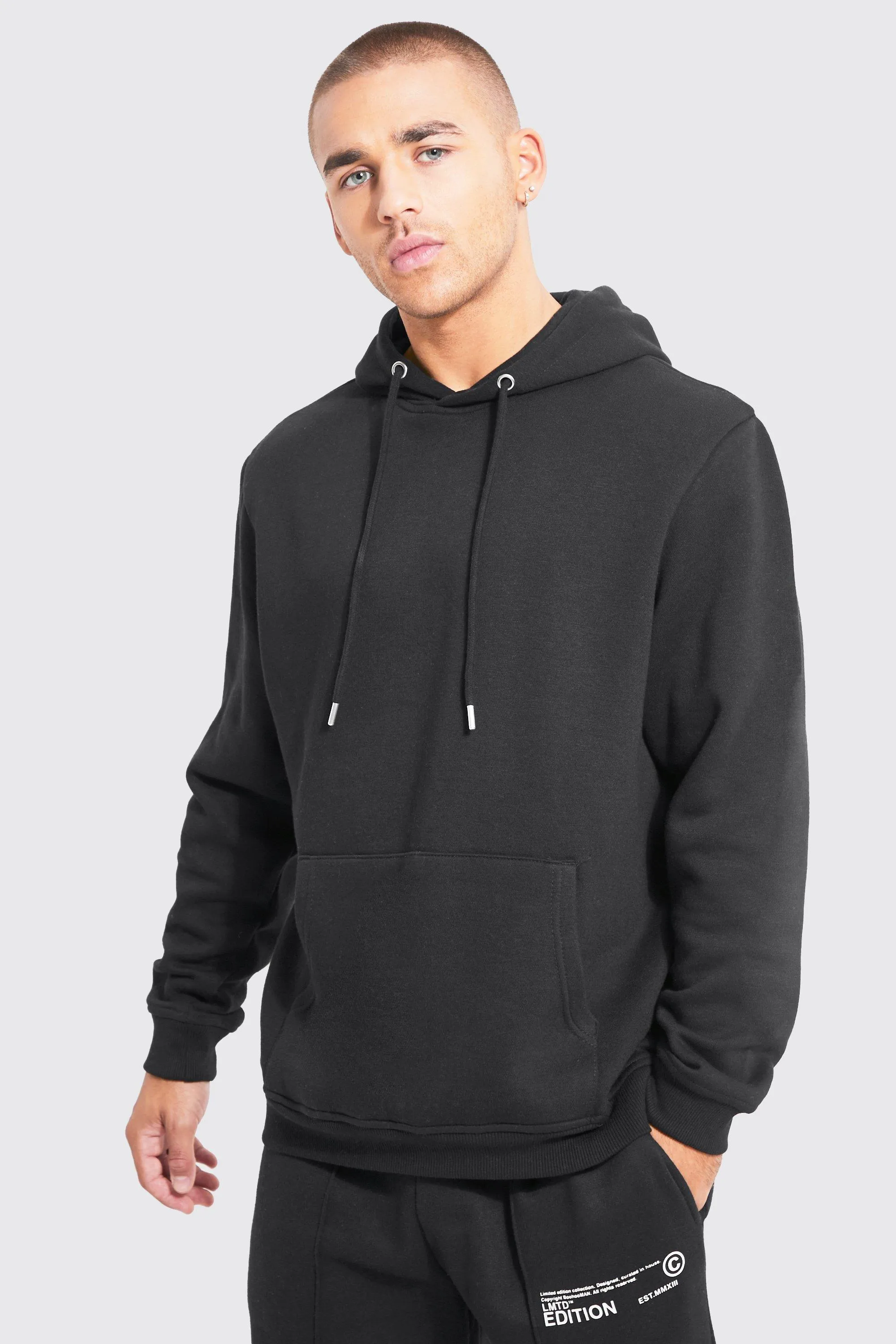 Basic Over The Head Hoodie | boohooMAN UK