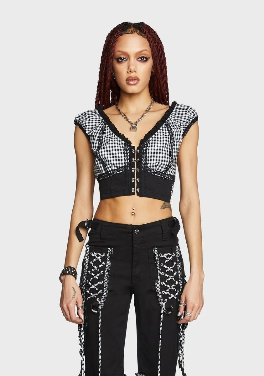 Black And White Bo Peep Crop Top-