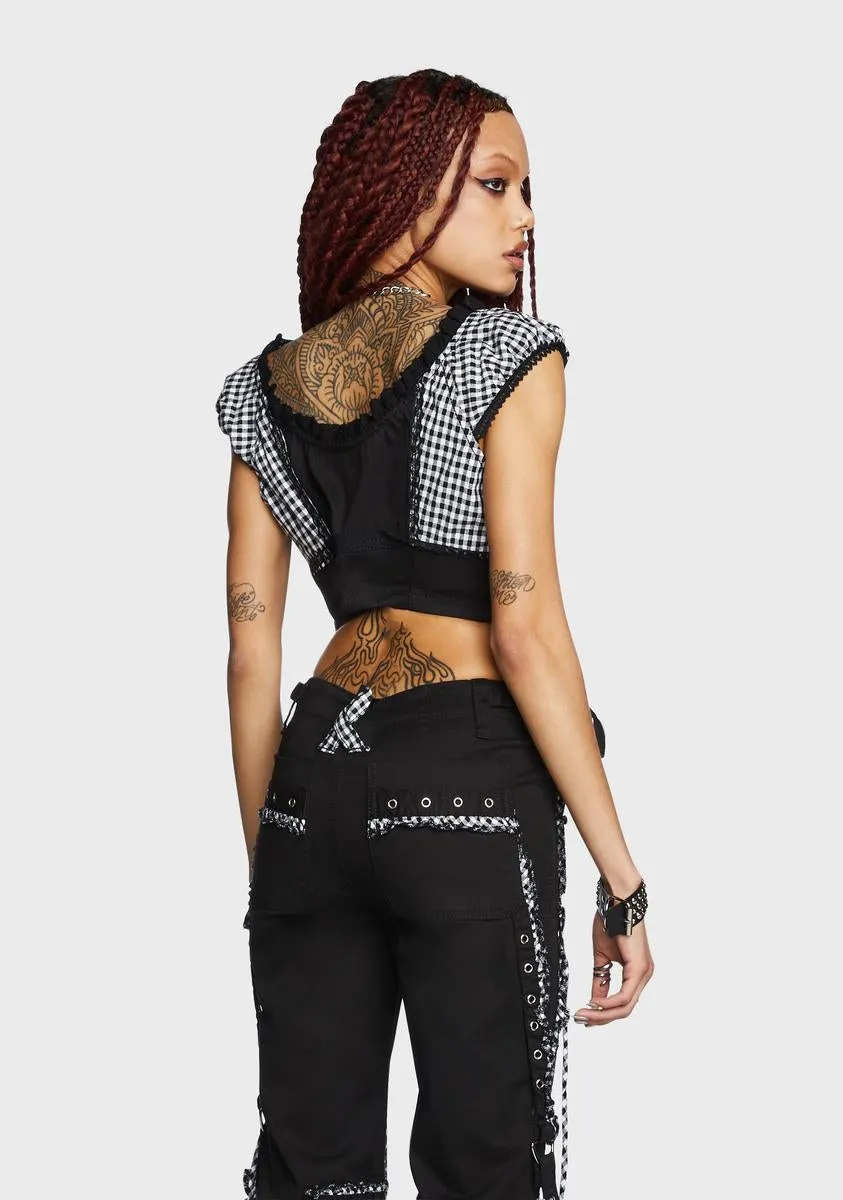 Black And White Bo Peep Crop Top-