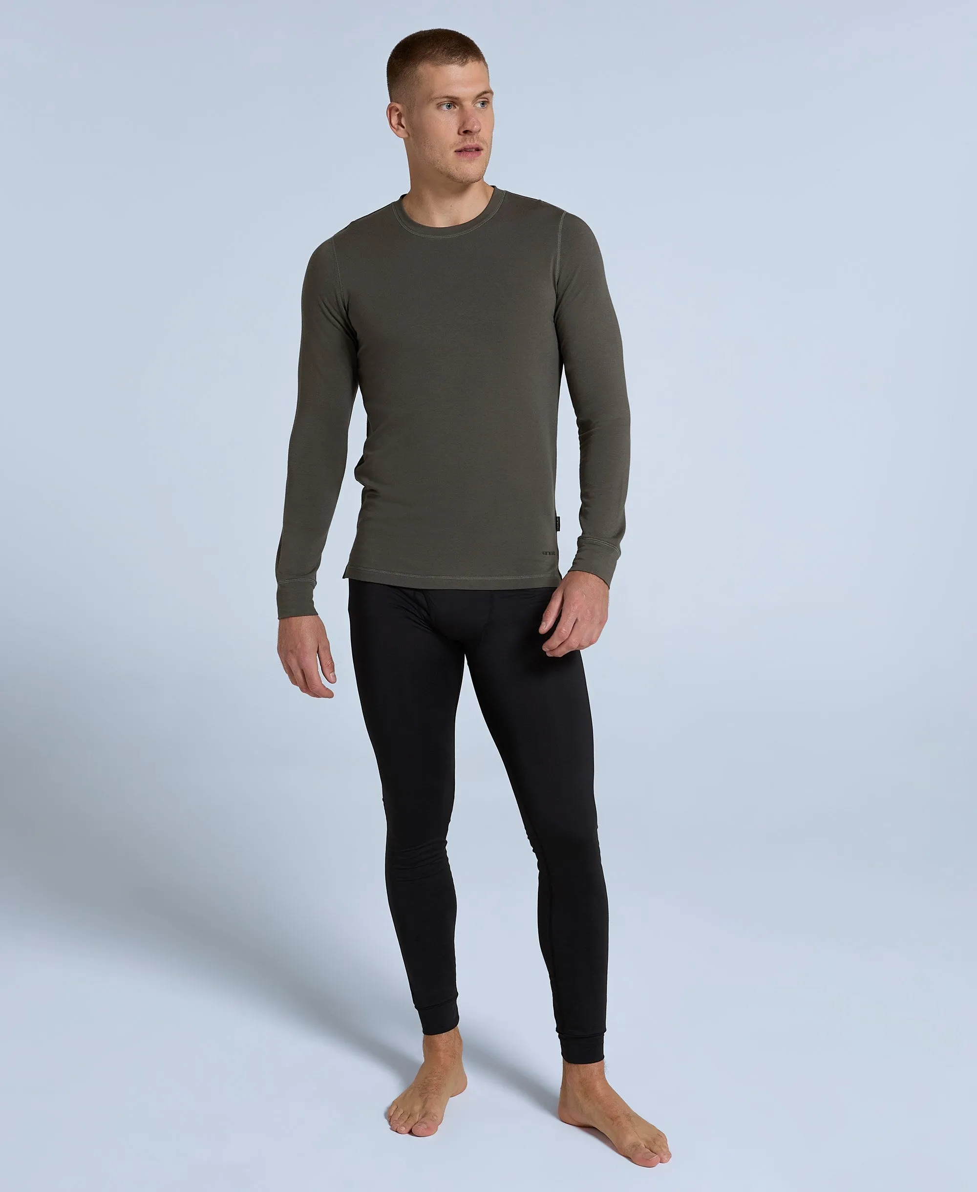 Blaze Mens Base Layer Top - Dark Khaki