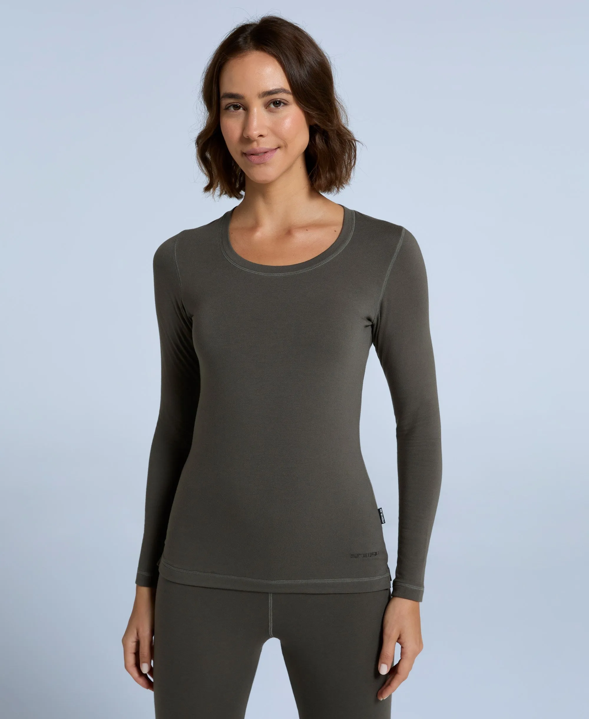 Blaze Womens Base Layer Top - Dark Khaki