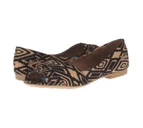 Blowfish Women's Rale Peep Toe Flat Rust Apache Print