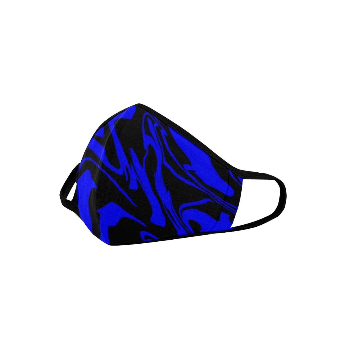 Blue and Black Abstract Melt Mouth Mask *Ready To Ship*