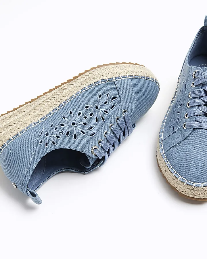 Blue denim espadrille trainers