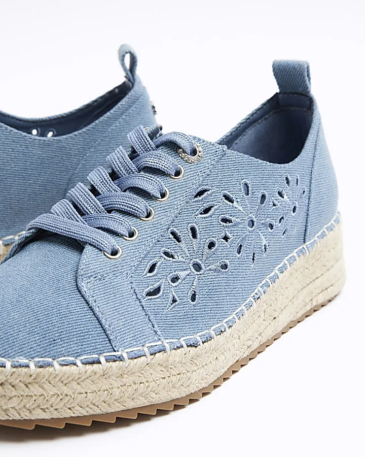 Blue denim espadrille trainers