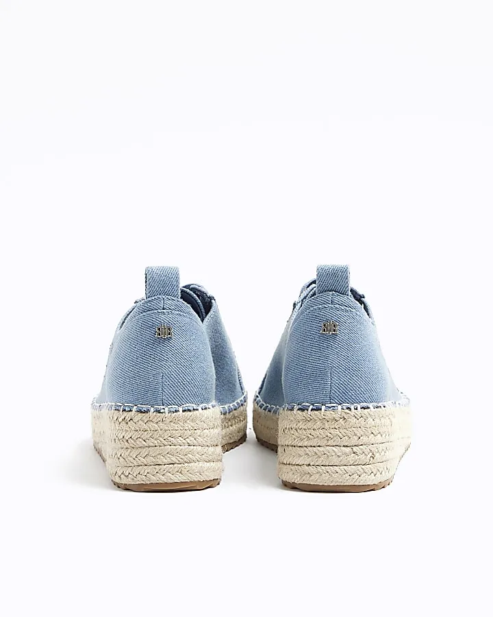 Blue denim espadrille trainers