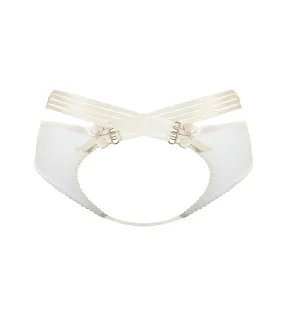 Bordelle Bondage-Belle Peep Brief | CREAM