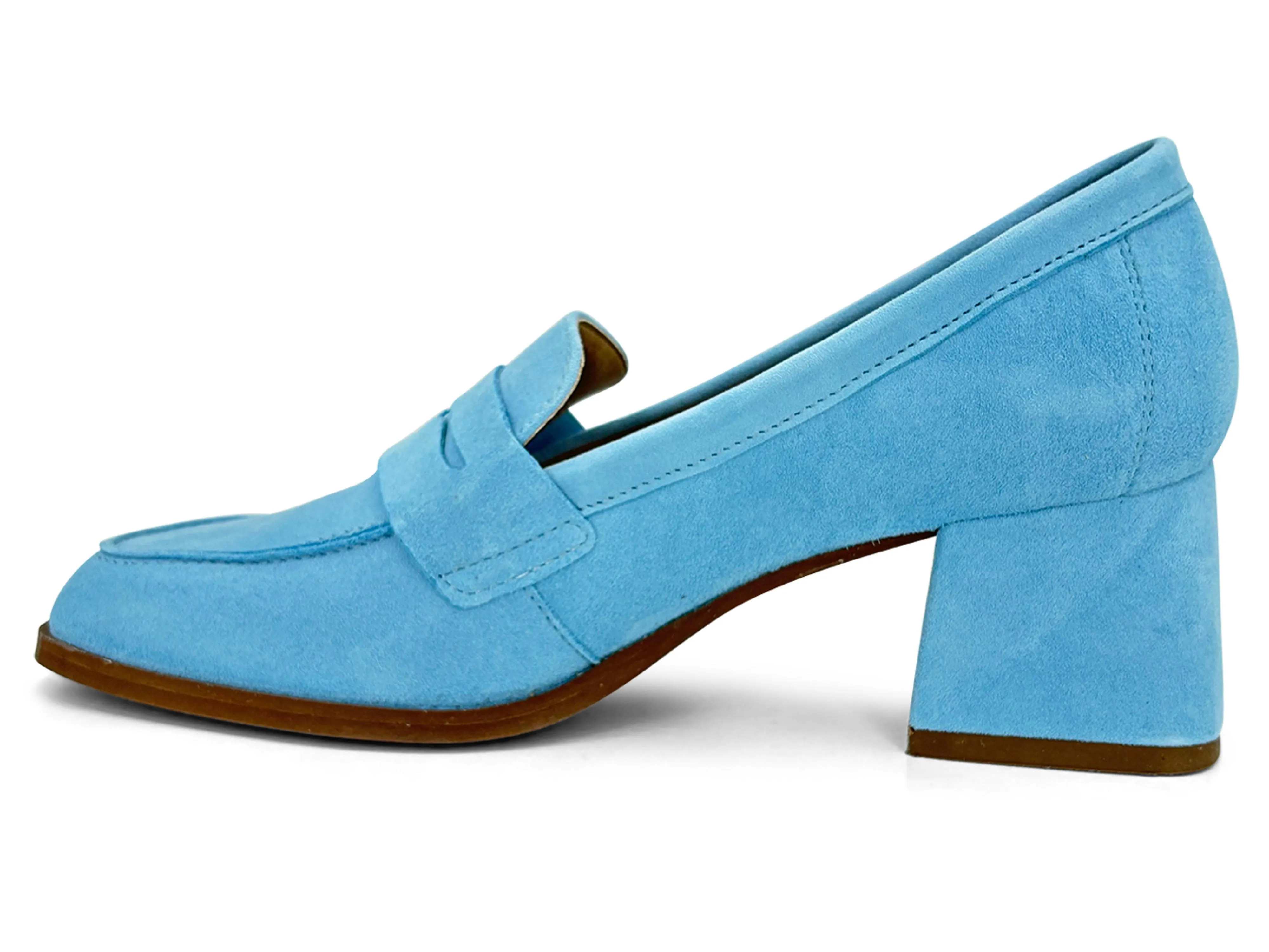 Bos & Co Ama Heeled Loafer Light Blue