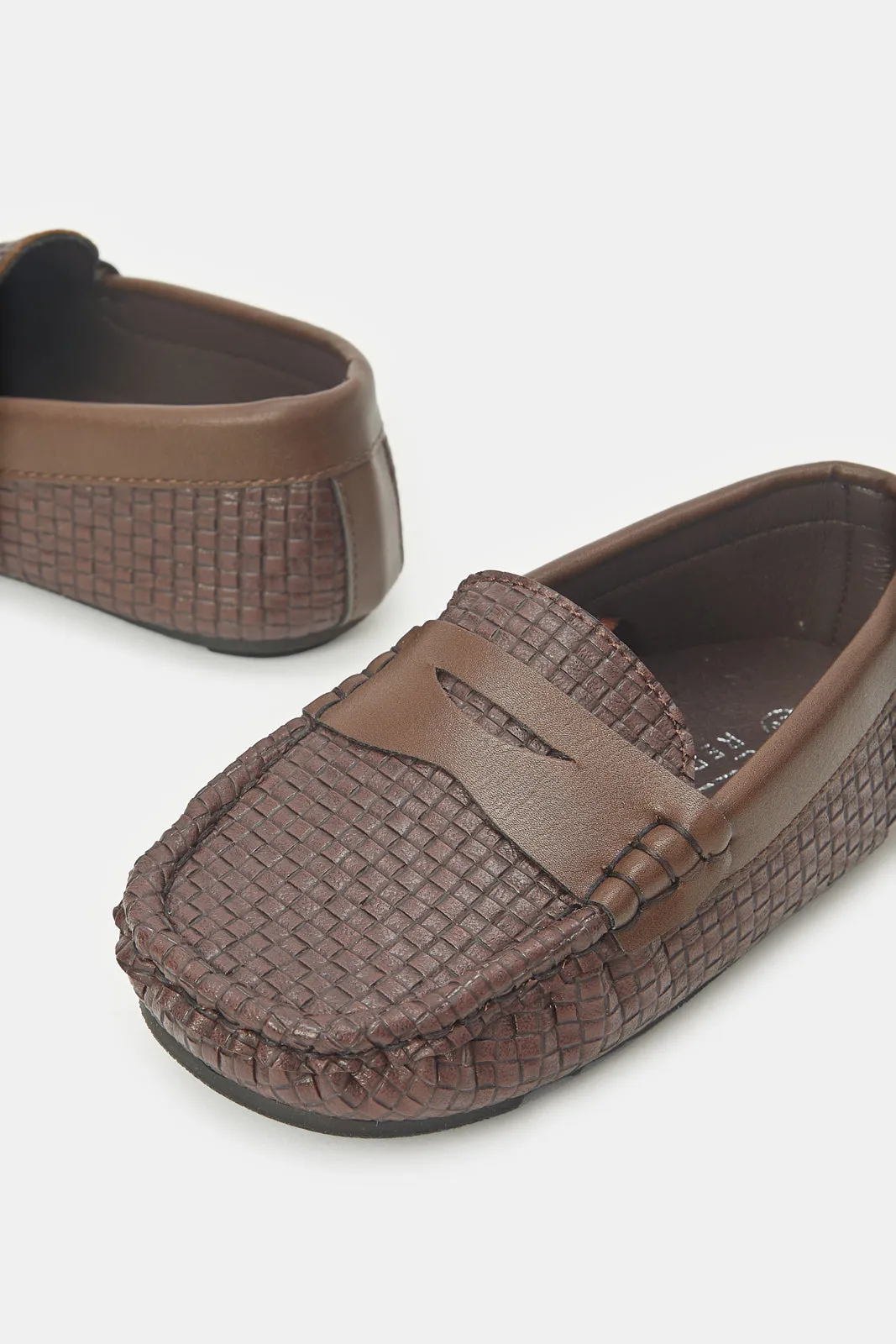 Boys Brown Slip On Moccasin