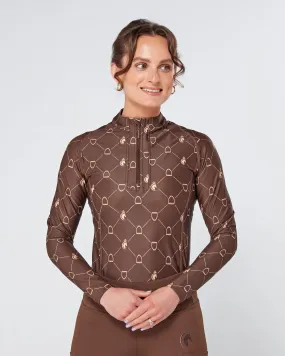 Brown Equestrian Technical Base Layer - STIRRUP PRINT