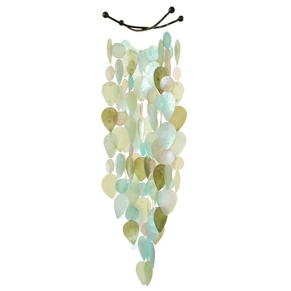 Capiz Shell Leaf Wind Chime - Cool Tones