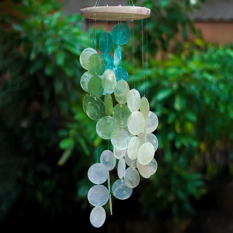 Capiz Shell Spiral Chime - Spring Meadow