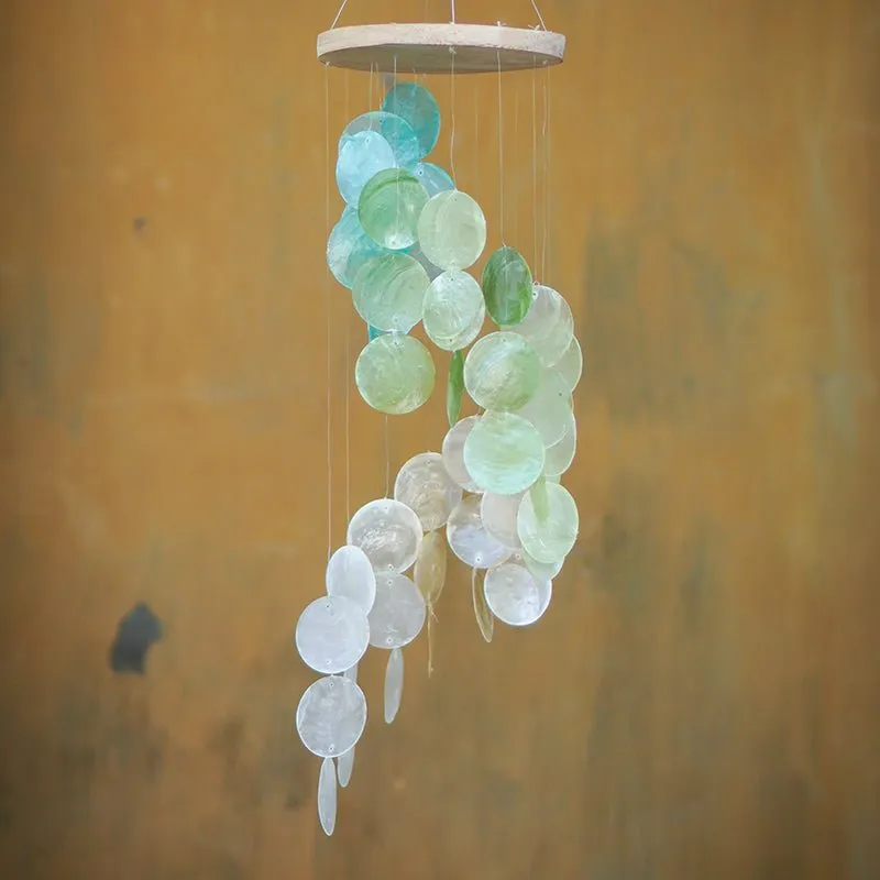 Capiz Shell Spiral Chime - Spring Meadow