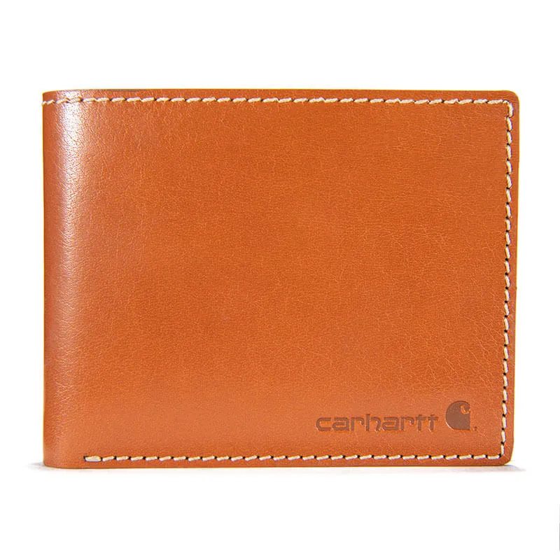 Carhartt Men's Buff Tanned Leather Rough Cut Bifold