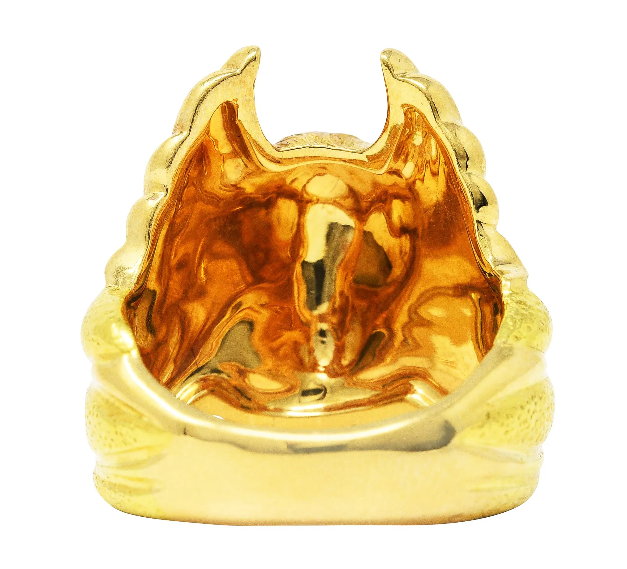 Carrera y Carrera Diamond 18 Karat Two-Tone Gold Mask of An Angel Ring