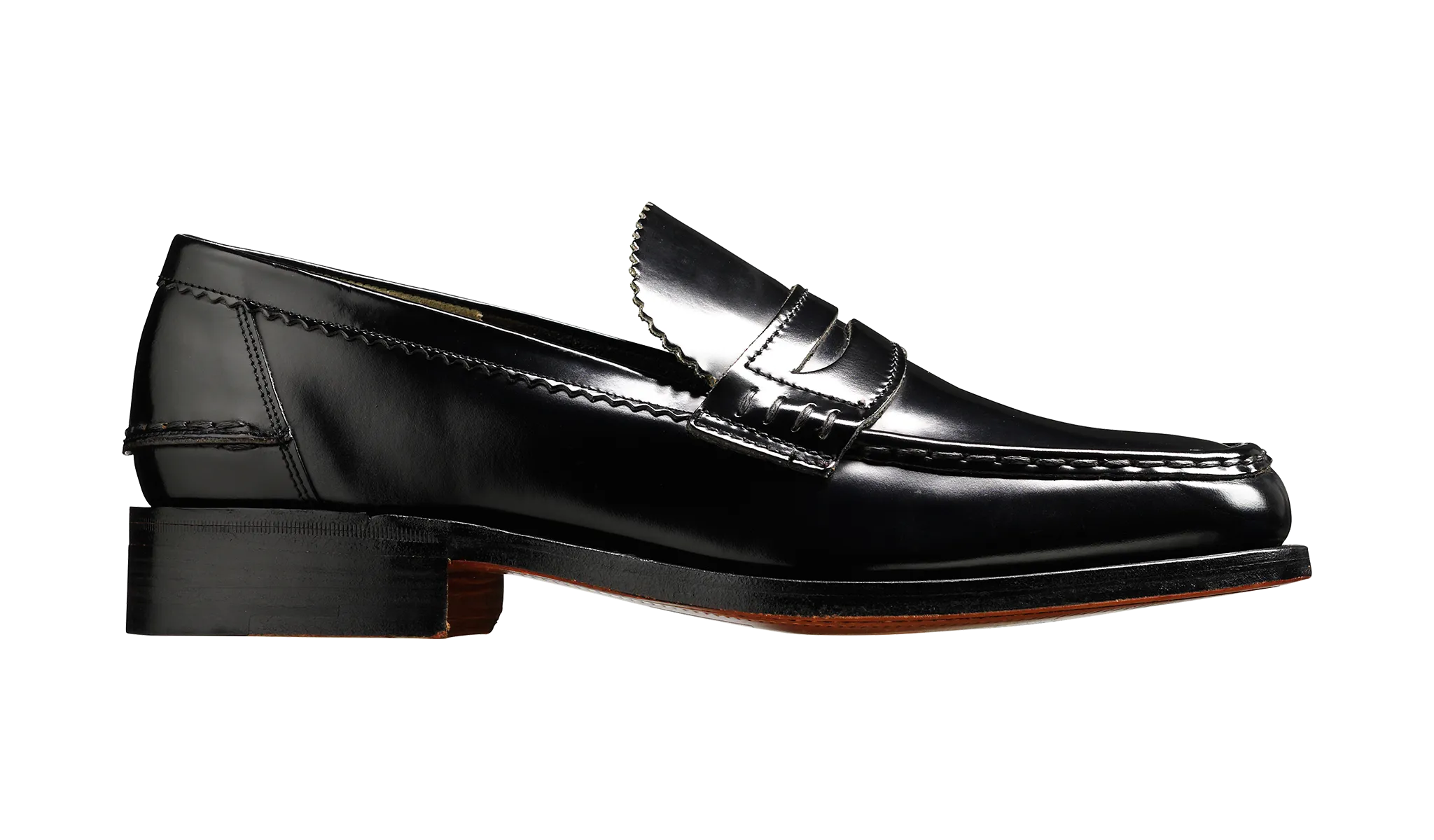 Caruso - Black Hi-Shine - Penny Loafer Shoe