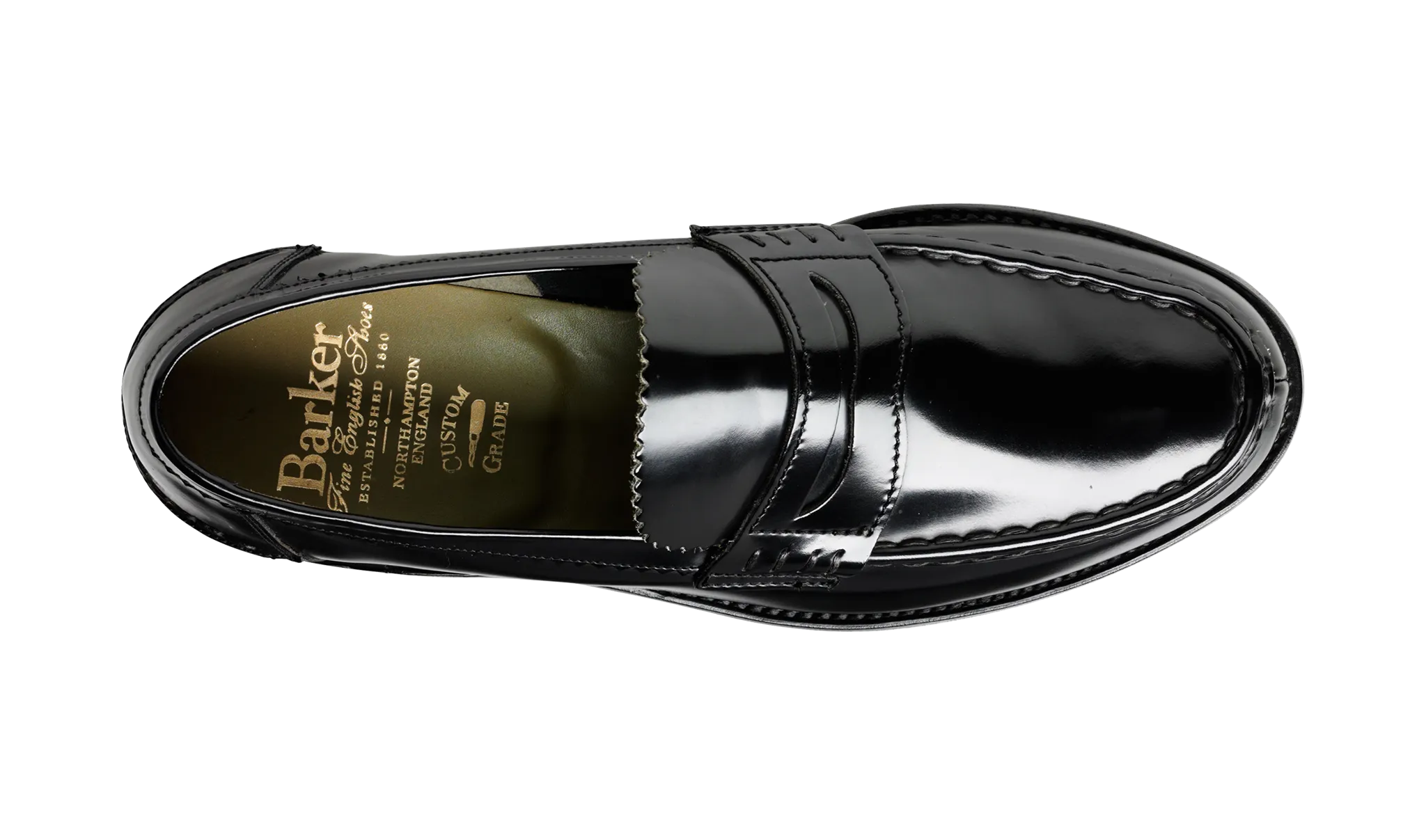 Caruso - Black Hi-Shine - Penny Loafer Shoe