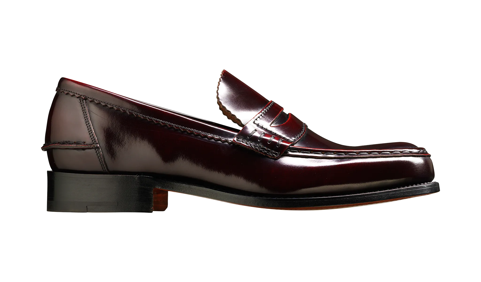 Caruso - Burgundy Hi-Shine - Penny Loafer Shoe