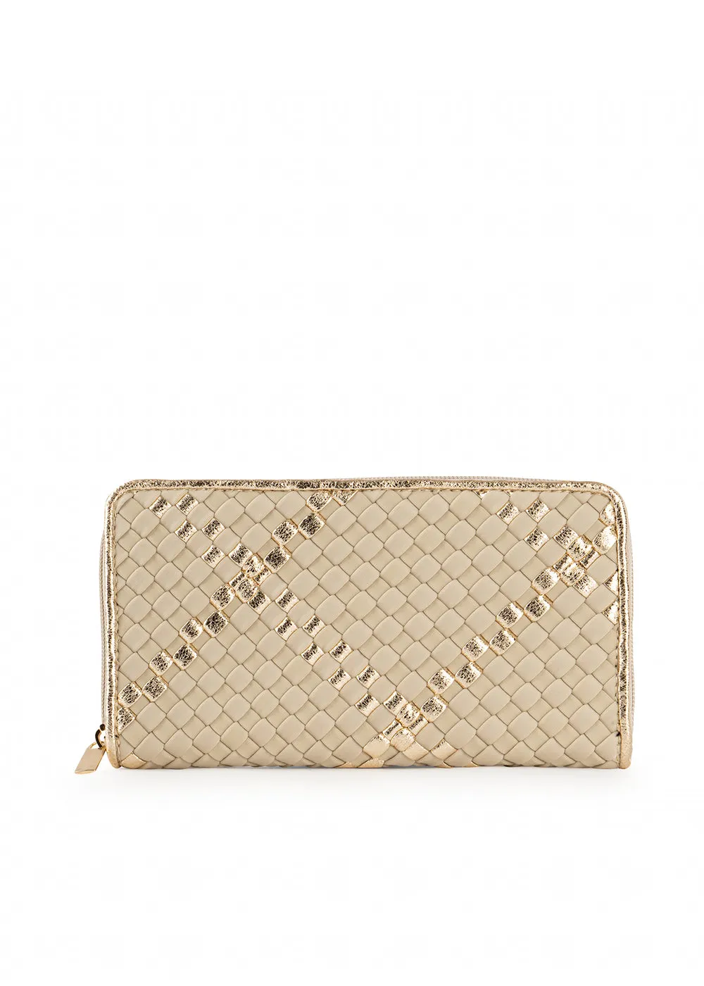 Cash Buff Beige Woven Wallet