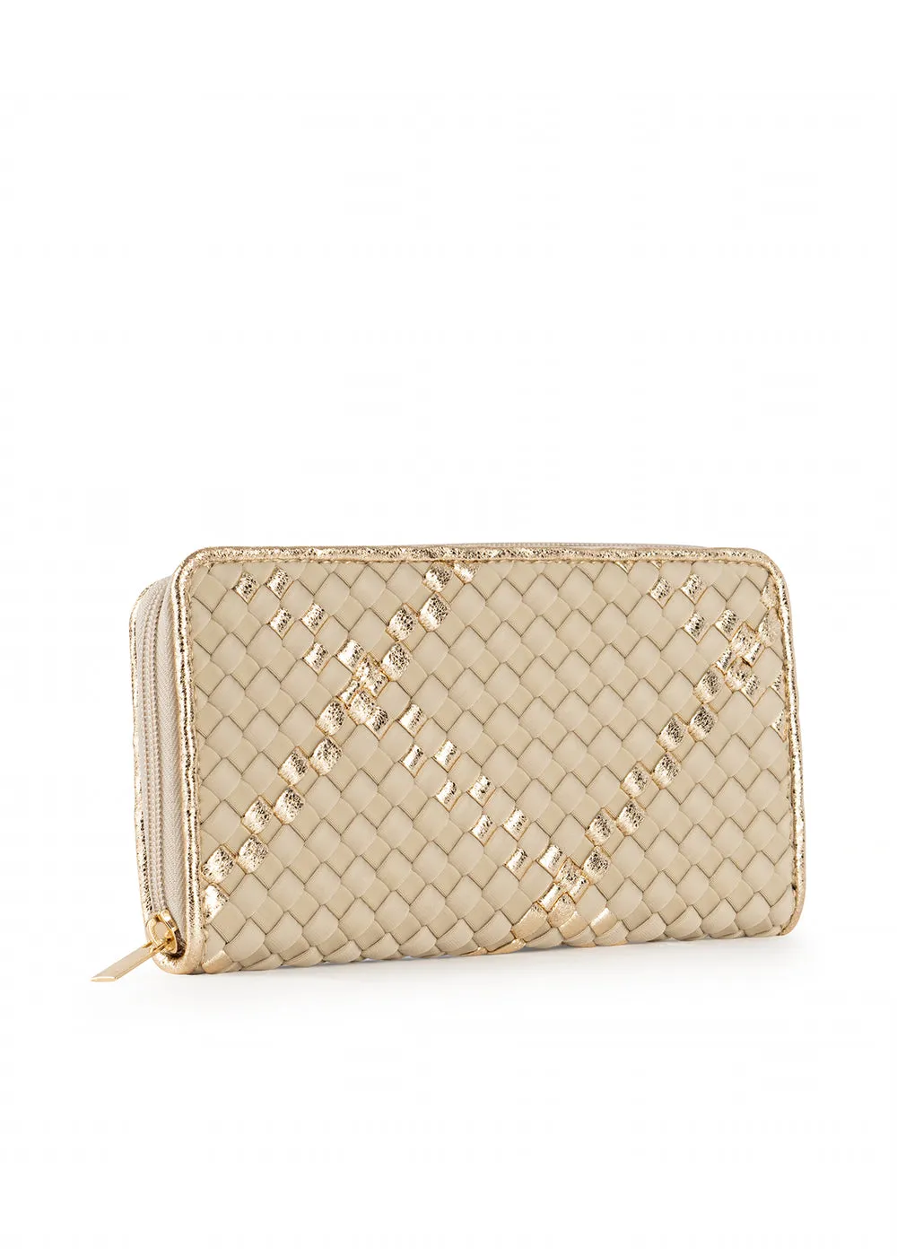 Cash Buff Beige Woven Wallet