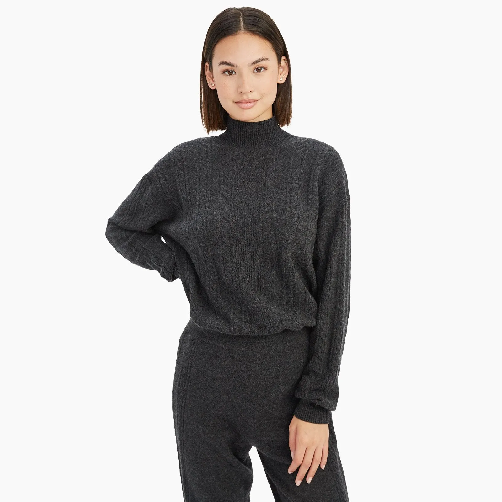 Cashmere Cable Turtleneck