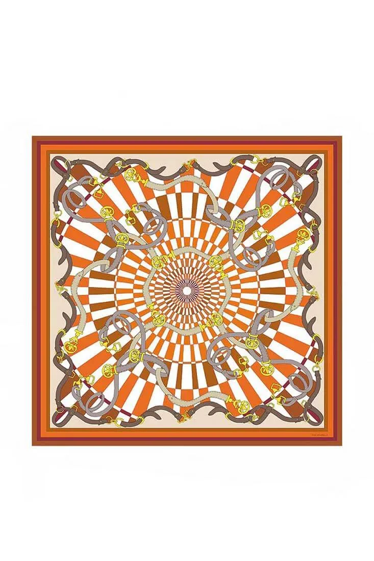 Cashmere Printed Scarf: Firenze Orange