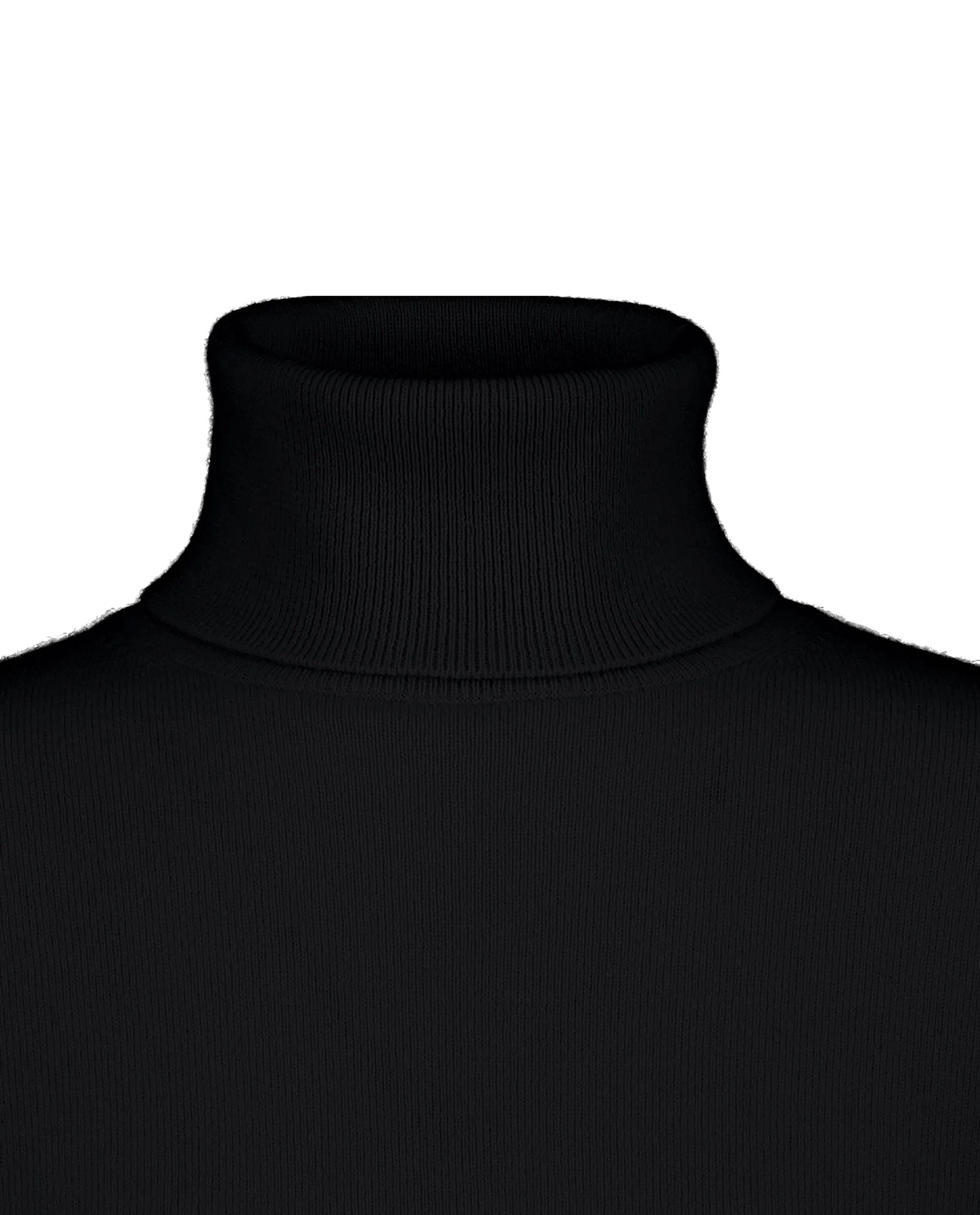 Cashmere turtleneck sweater half sleeves, black