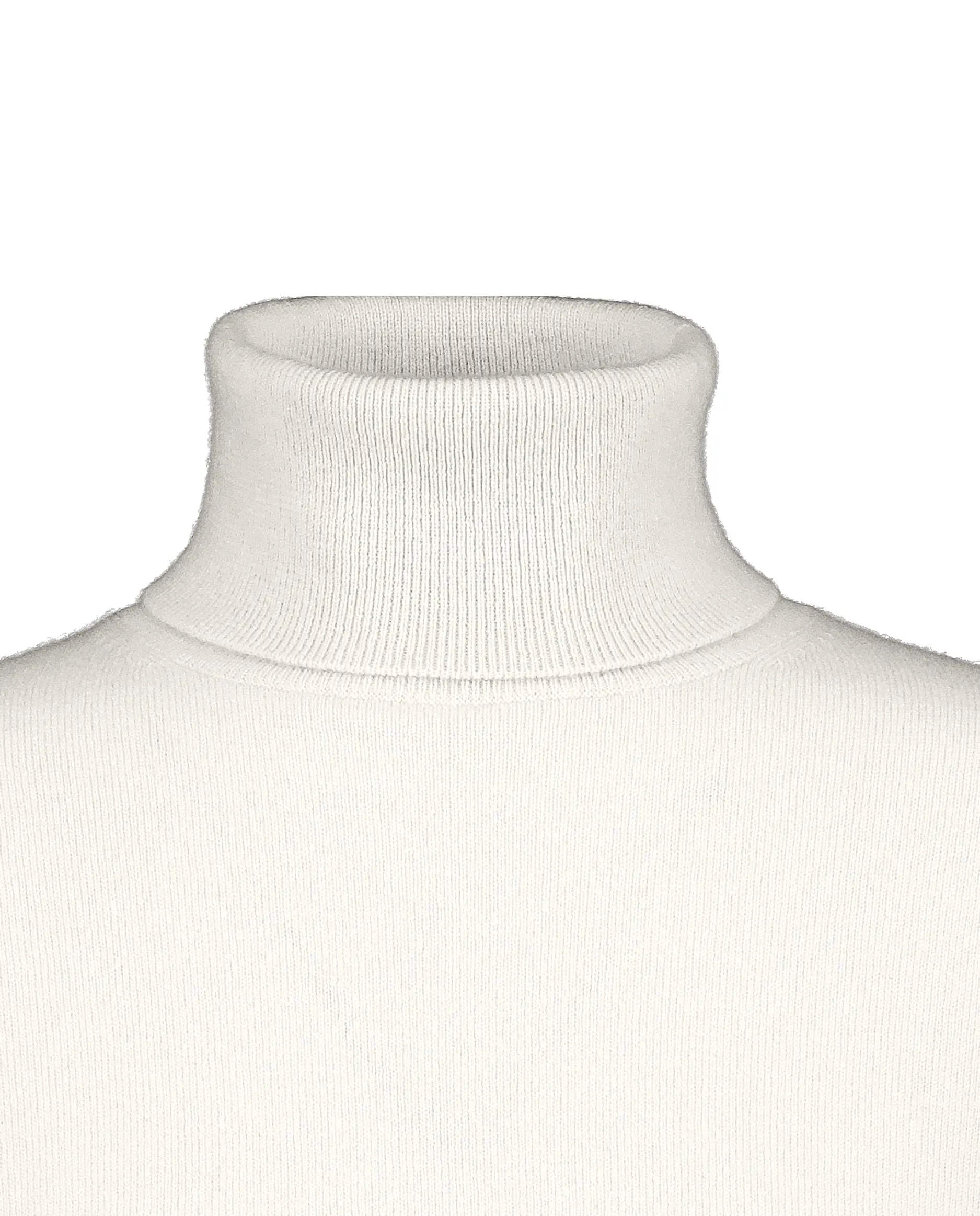 Cashmere turtleneck sweater half sleeves, cream