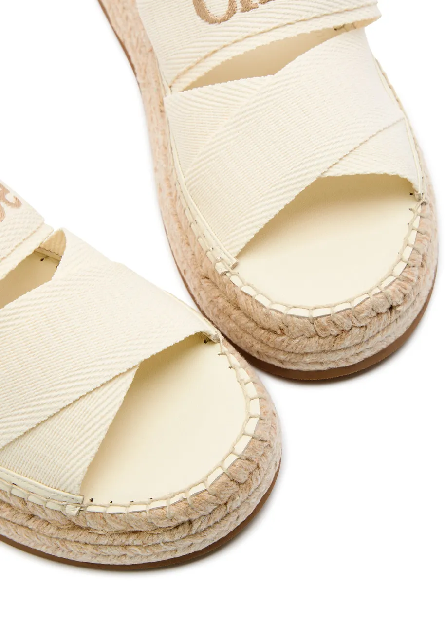 CHLOE Mila canvas flatform espadrille sliders  -                         -                     -                