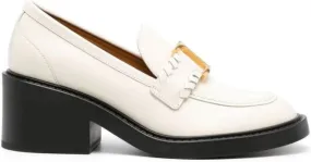 Chloé Marcie 60mm leather loafer pumps Neutrals